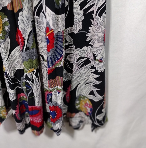 Dabutong Floral Print Maxi Dress Women's L/XL Black Artsy Bobo Retro 90s Y2K - Picture 3 of 7